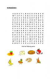 English worksheet: food