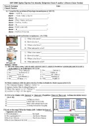 English Worksheet: Asking and telling the age,counry and nationality,describing a place and to be verbs