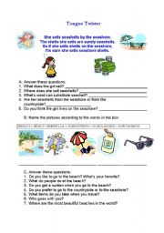 English Worksheet: Tongue twister