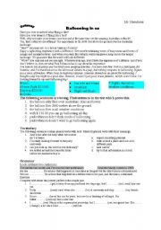 English Worksheet: getaway