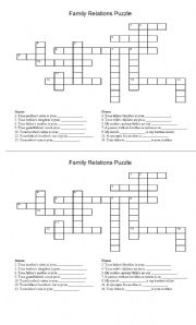 English Worksheet: FAMILY RELATIONSHIPS