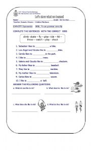 English Worksheet: Likes