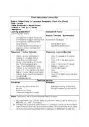 English Worksheet: Canada Lesson Plan