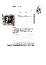 English Worksheet: Lewis Carrol. The author of Alices adventures in wonderland.