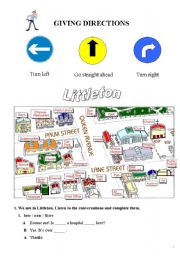 English Worksheet: Giving Directions