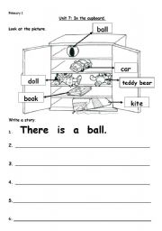 English Worksheet: In the cupboard