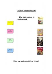 English worksheet: Whos your favourite author