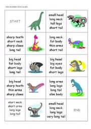 DOMINO CARDS - body parts, describing dinosaurs