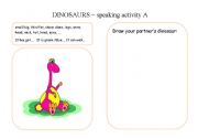English Worksheet: SPEAKING CARDS - dinosaurs (4 pages)