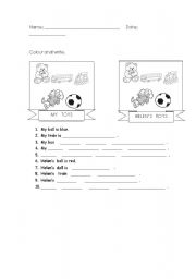 English Worksheet: Toys