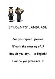 English worksheet: Students Language