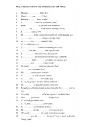 English Worksheet: Revision of all verb tenses