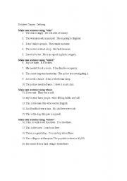 English Worksheet: Relative clauses defining and non-defining with answers