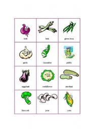 English Worksheet: Picture Dictionary - Vegetables 2