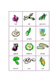 English Worksheet: Picture Dictionary - Vegetables 2