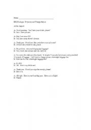 English Worksheet: Transportation Dialogue