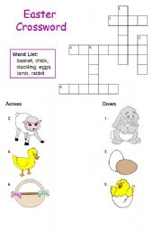 English worksheet: Easter Crosswords