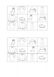 English Worksheet: Bingo (Clothes) 