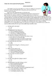 English Worksheet: Going Shopping