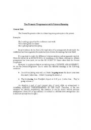 English Worksheet: The present progressive with future meaning