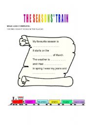 English Worksheet: THE SEASONS TRAIN