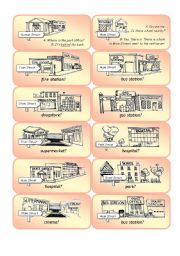 English Worksheet: Mini Town Cards - Set 1