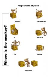 English Worksheet: Preposition of the place