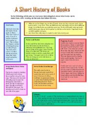 English Worksheet: A Short History of Books