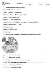English Worksheet: To be and There to be
