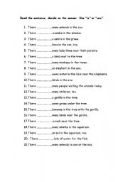 English Worksheet: There is /there are