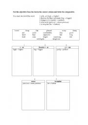 English Worksheet: Comparative