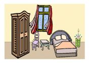 English Worksheet: Game with prepositions and furniture