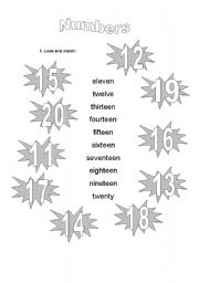 English worksheet: Numbers