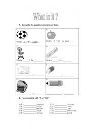 English worksheet: what is it ?