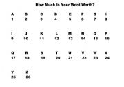 English Worksheet: How much is your word