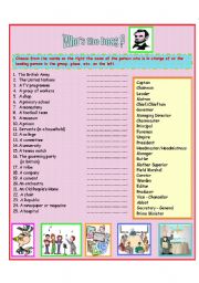 English Worksheet: Whos  the boss? - Jobs and Professions