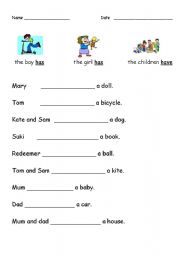 English worksheet: The verb to have