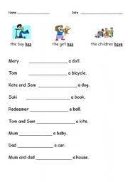 English Worksheet: The verb to have