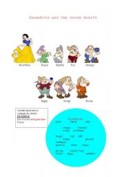 English Worksheet: snowwhite and the seven dwarfs