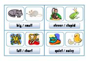 English Worksheet: COMPARISON CARDS - animals (part 1)