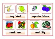 English Worksheet: COMPARISON CARDS - fruit (part 2)