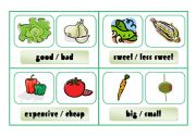 English Worksheet: COMPARISON CARDS - vegetable (part 3)