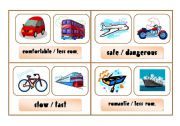 English Worksheet: COMPARISON CARDS - transport (part 4)