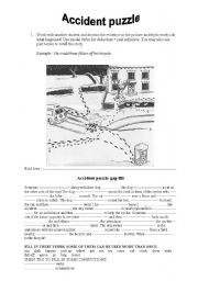 English Worksheet: Accident puzzle