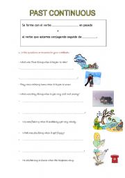 English Worksheet: PAST CONTINUOUS