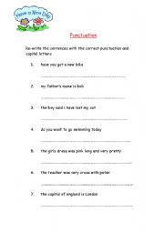 Punctuation worksheet