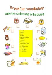 English Worksheet: Breakfast vocabulary