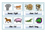 English Worksheet: COMPARISON SPEAKING CARDS - animals II (part 7)