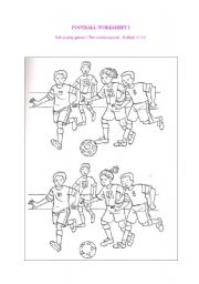 English Worksheet: FOOTBALL WORKSHEET 1 