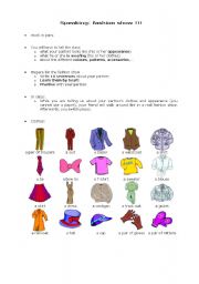 English Worksheet: Fashion show part 1 of 3